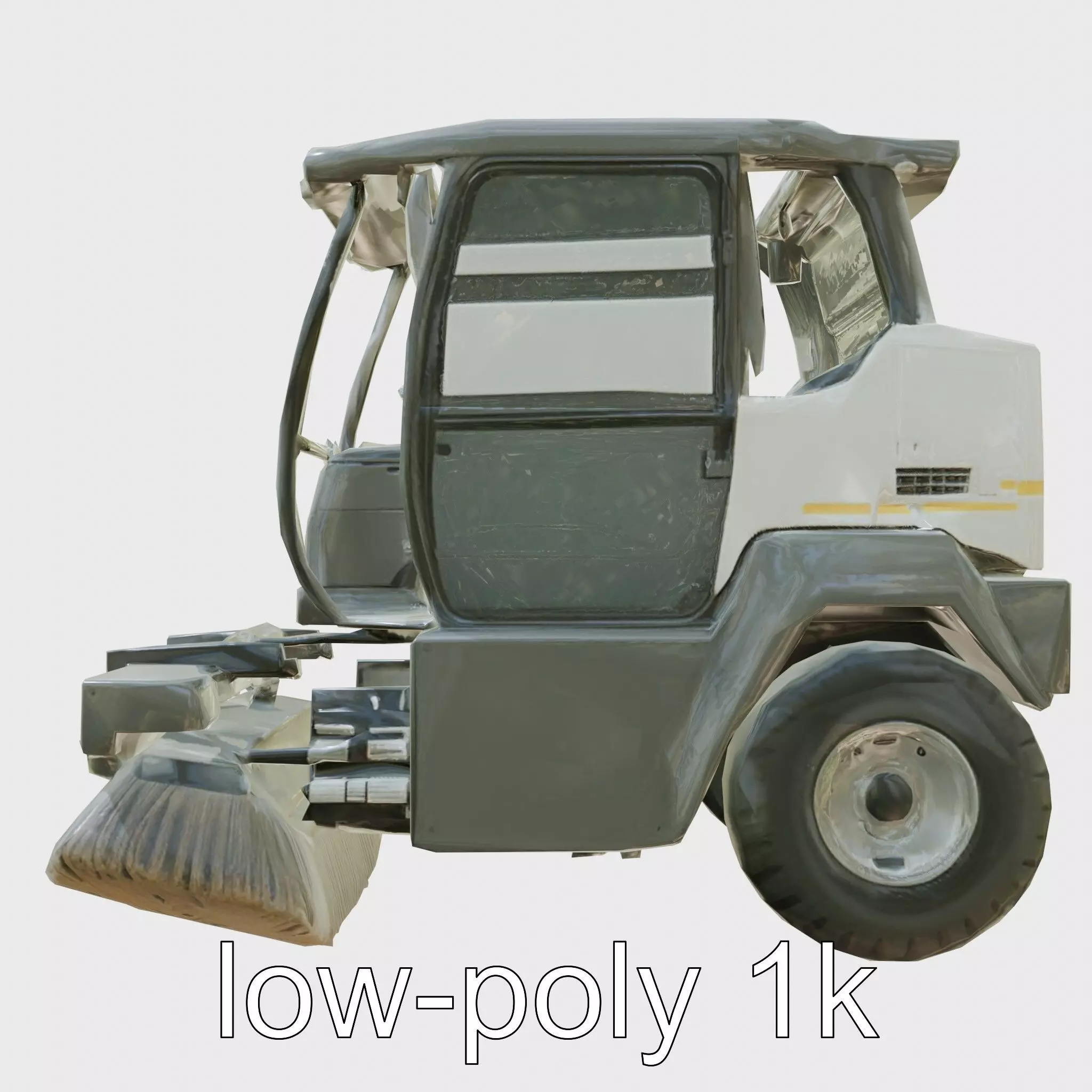 Compact Street Cleaning Machine 3D Model Low-poly 3D model_0