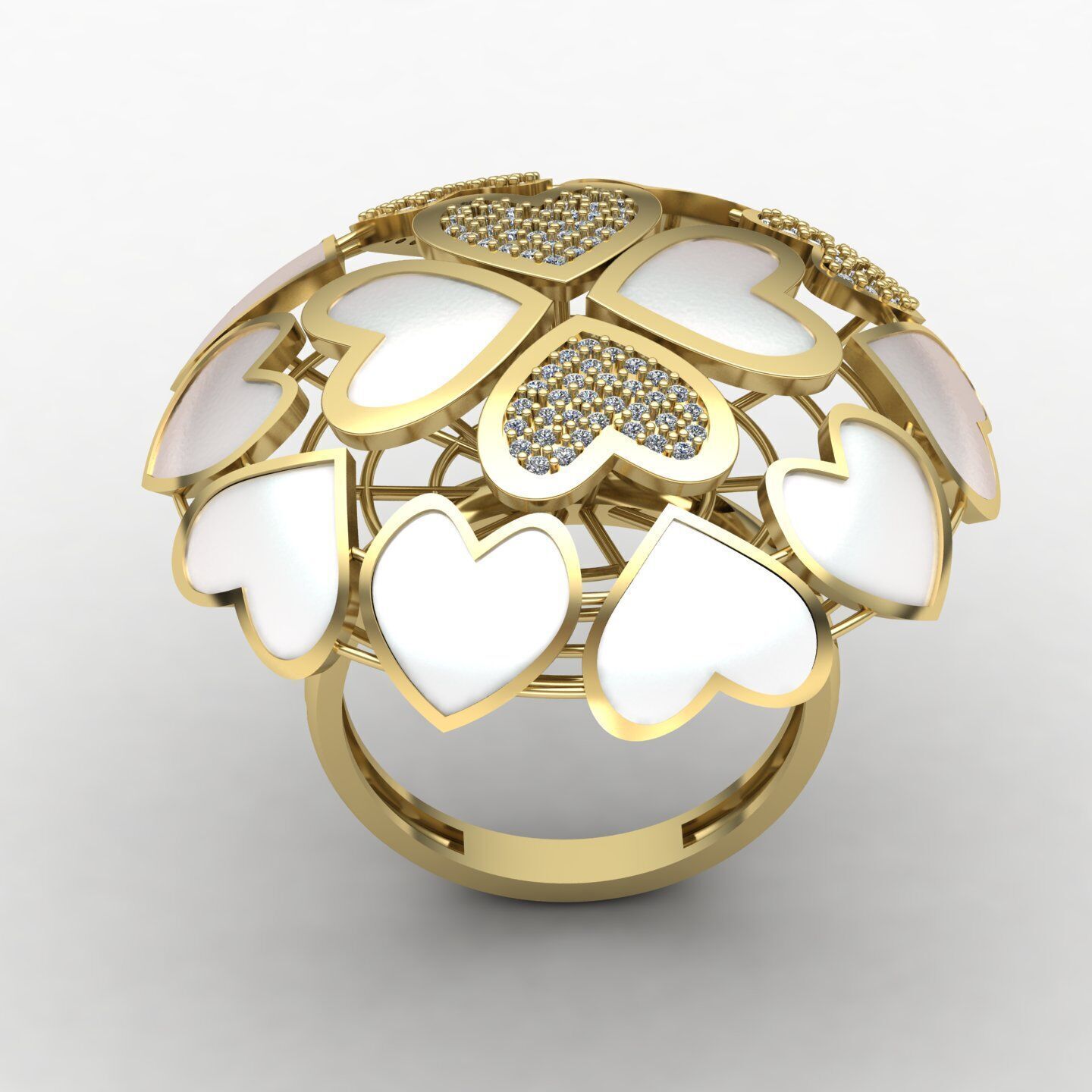 Heart ring 02 3D print model_2