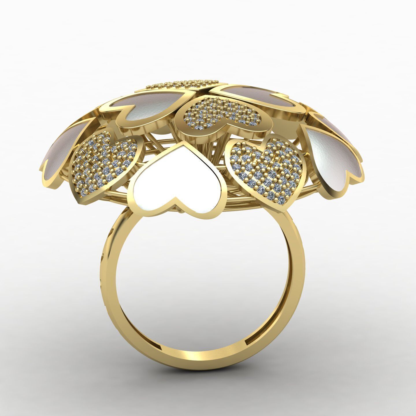 Heart ring 02 3D print model_4