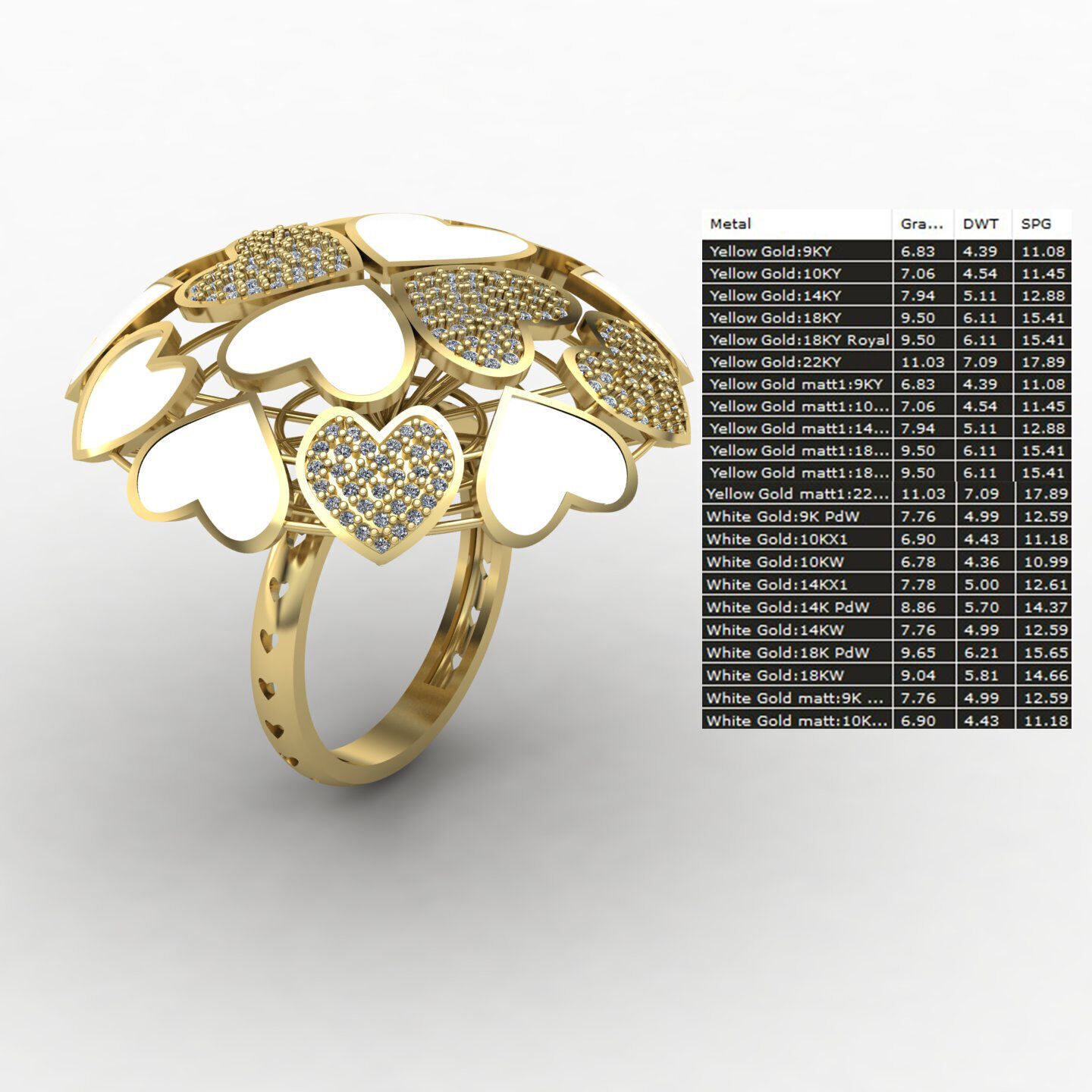 Heart ring 02 3D print model_13