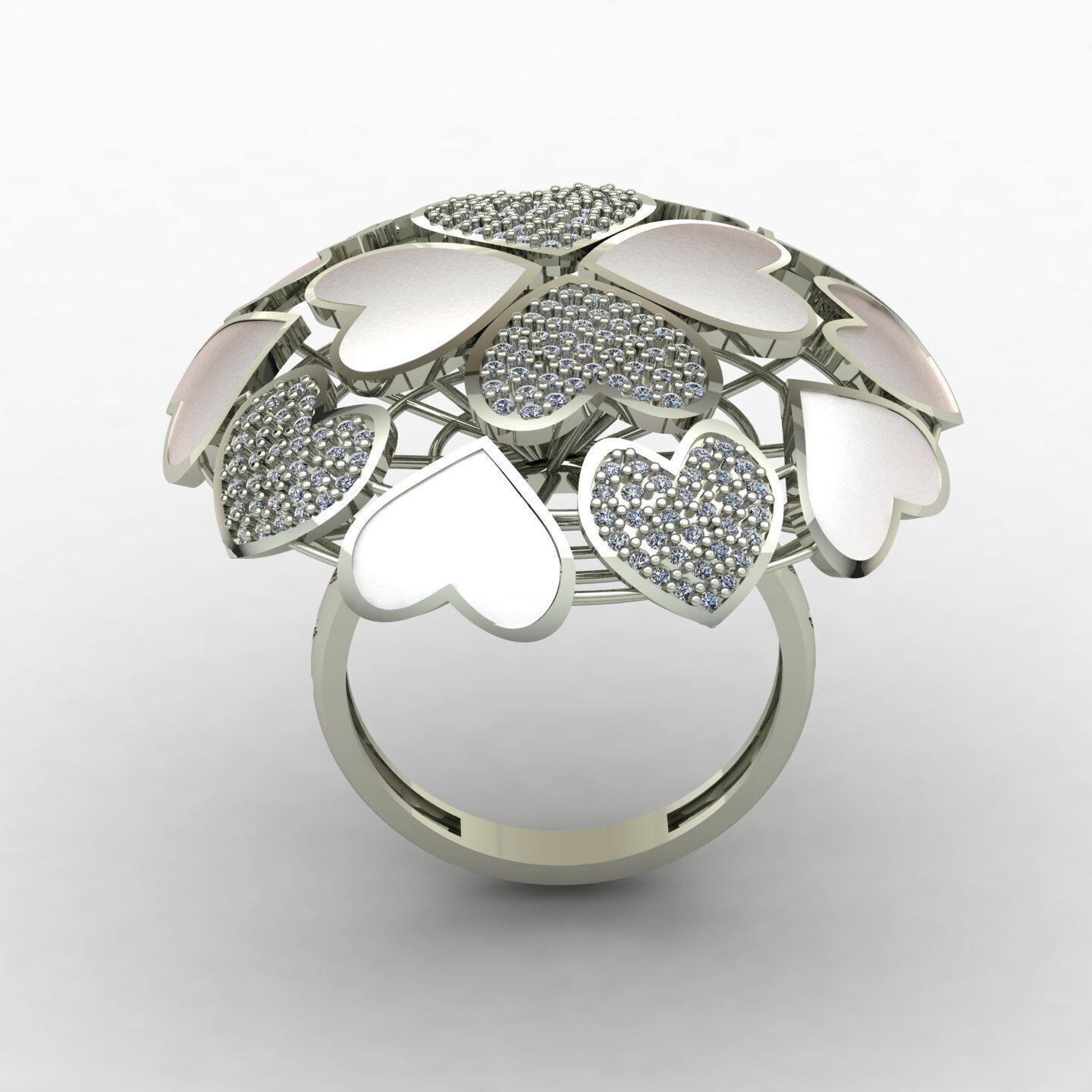 Heart ring 02 3D print model_10