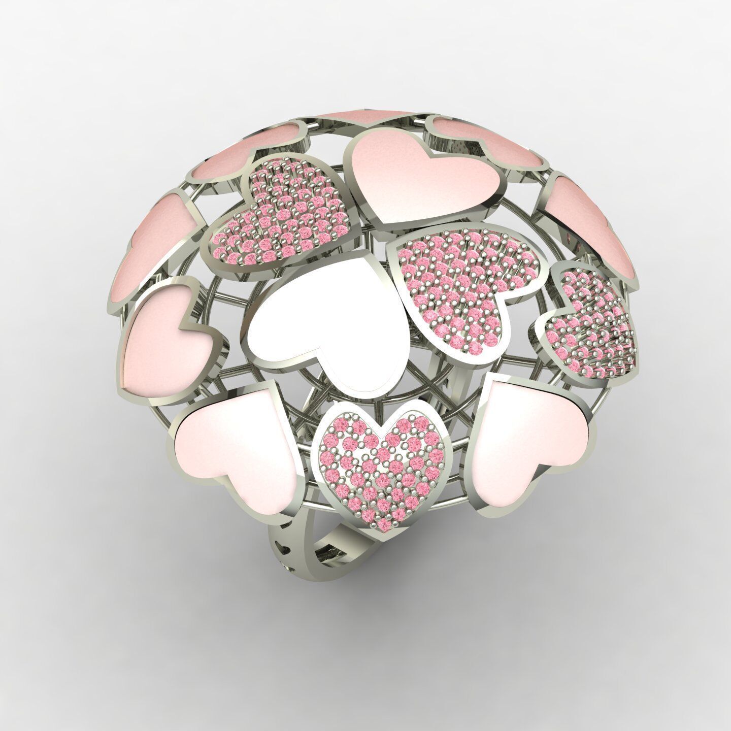 Heart ring 02 3D print model_11