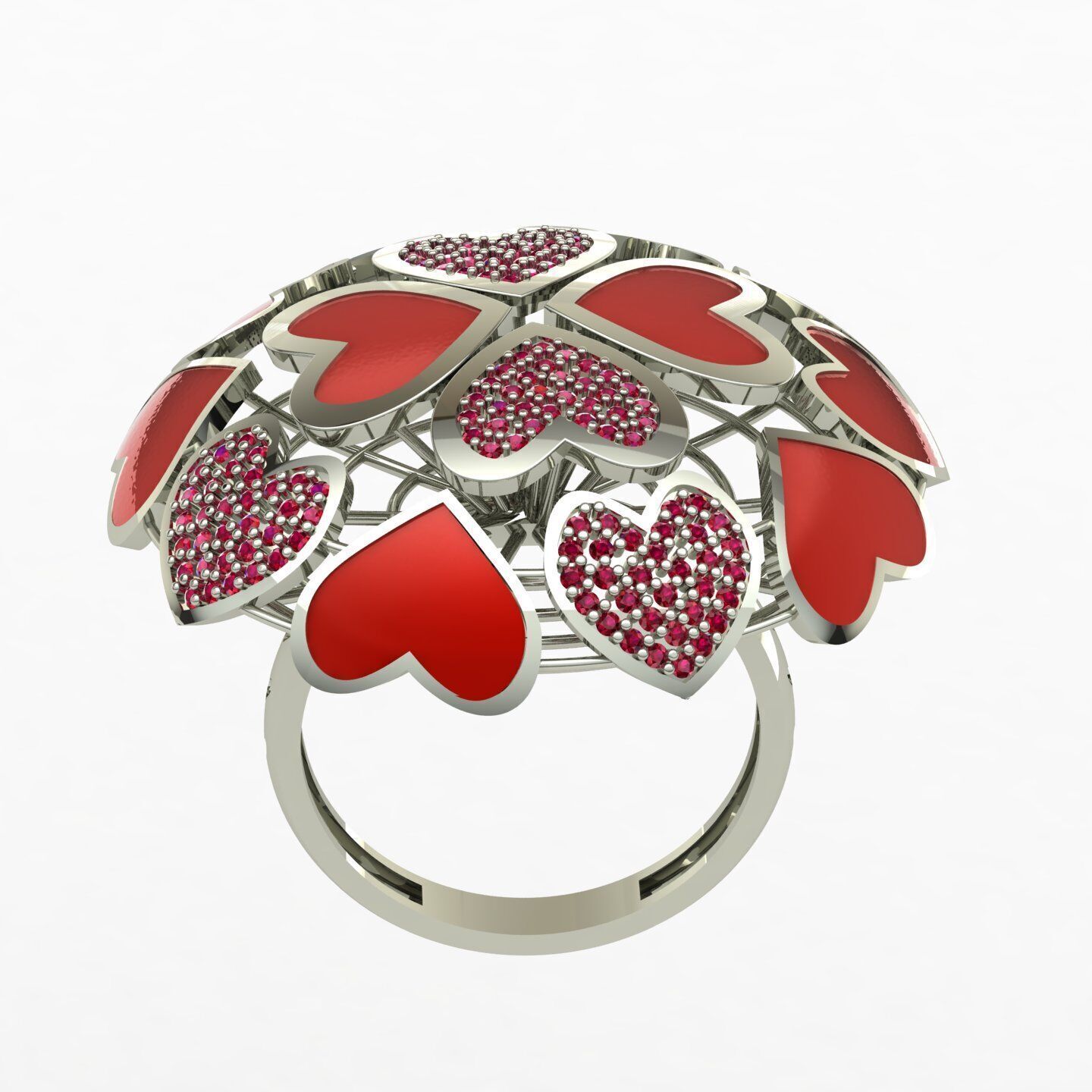 Heart ring 02 3D print model_9