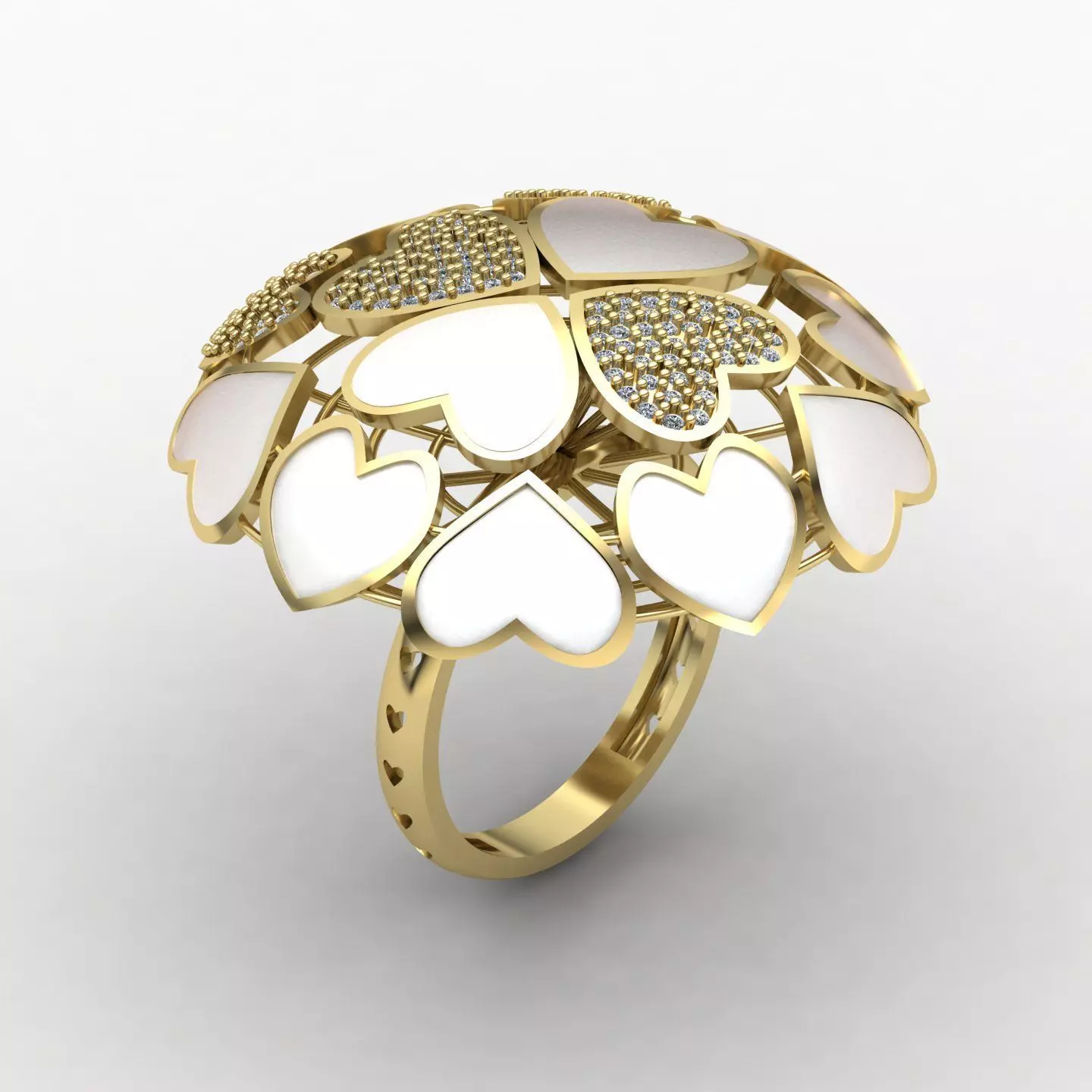 Heart ring 02 3D print model_0