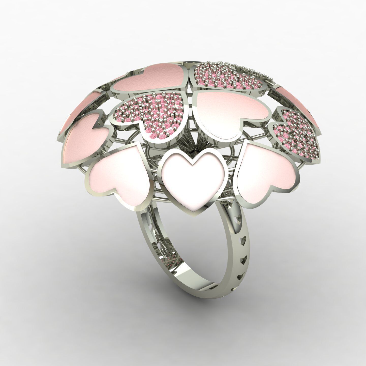 Heart ring 02 3D print model_12