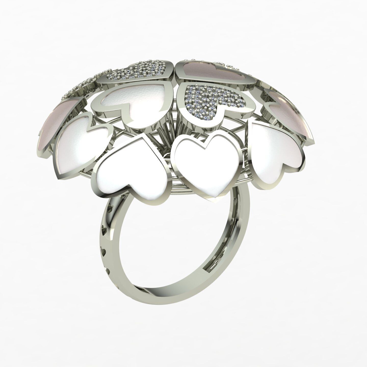 Heart ring 02 3D print model_8