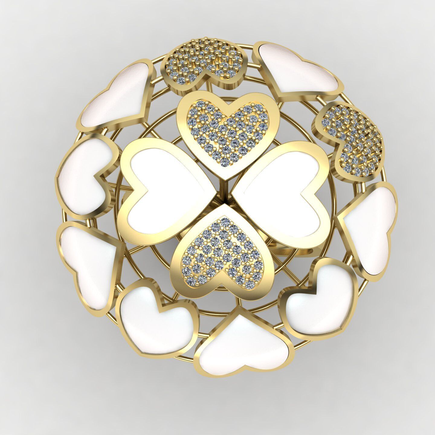 Heart ring 02 3D print model_6