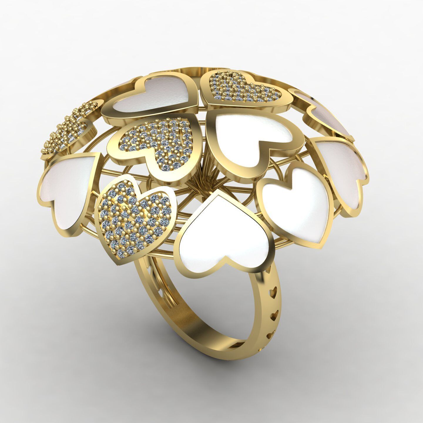 Heart ring 02 3D print model_5