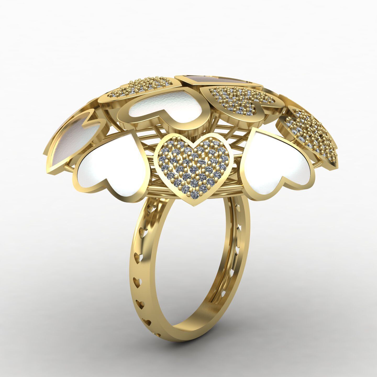 Heart ring 02 3D print model_1