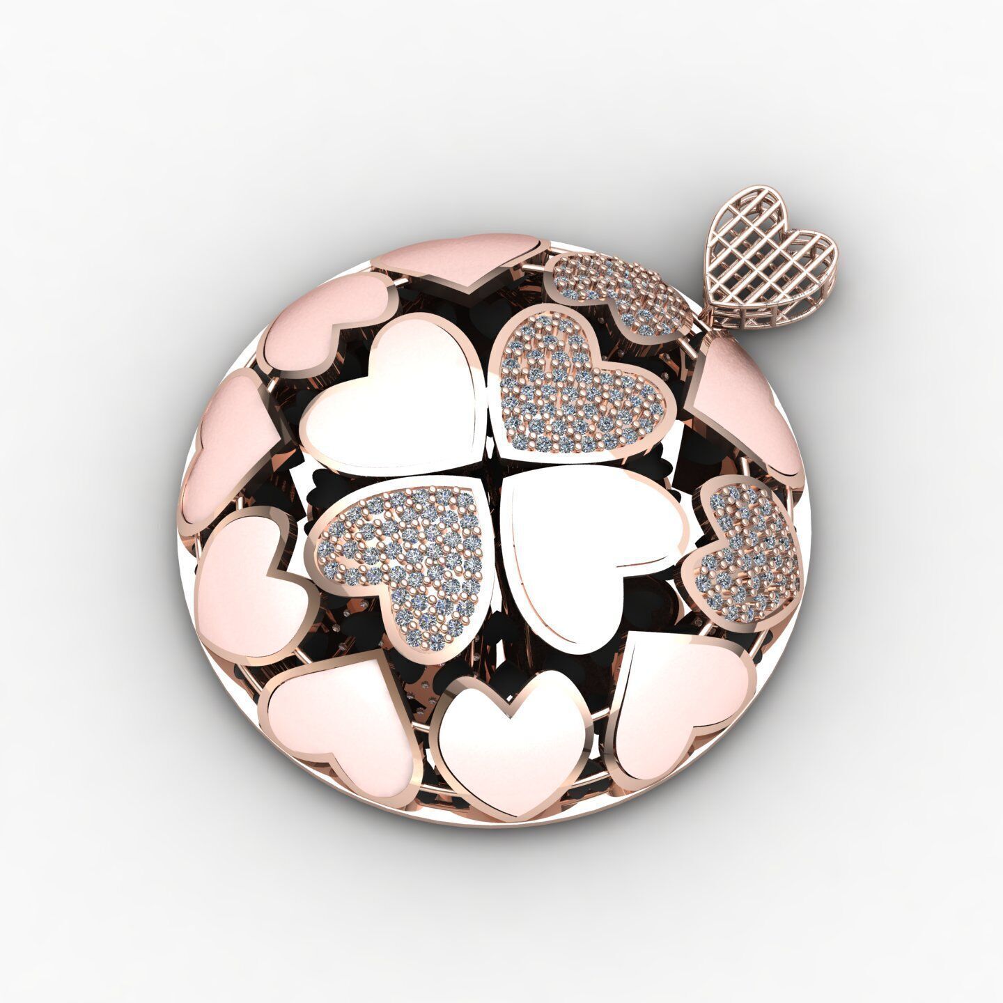 Heart pendant 01 3D print model_11