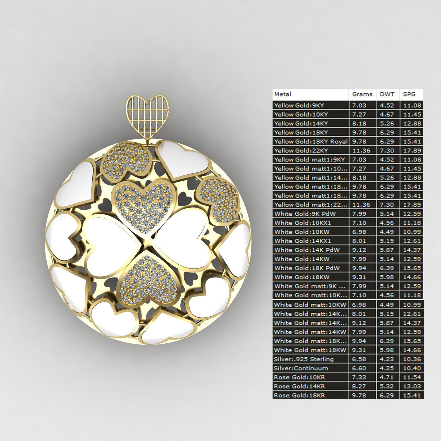 Heart pendant 01 3D print model_13