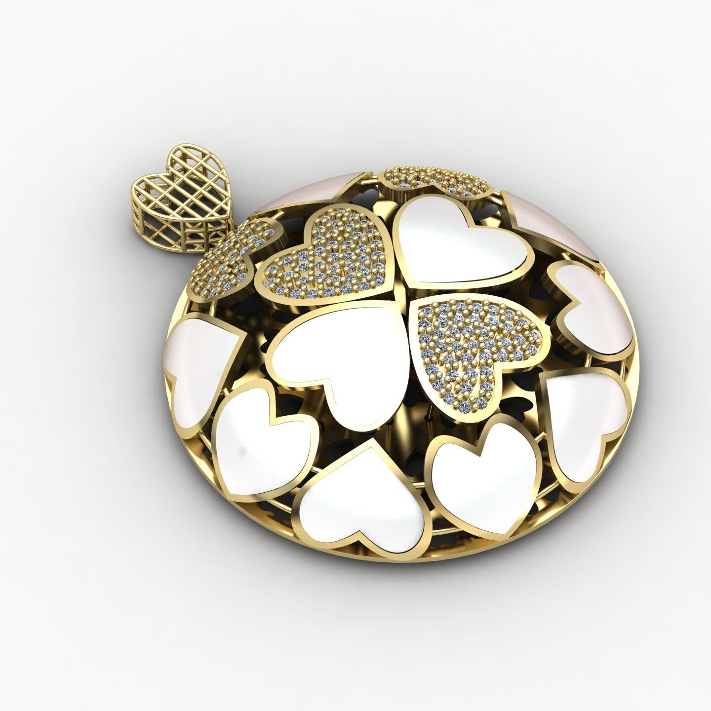 Heart pendant 01 3D print model_4