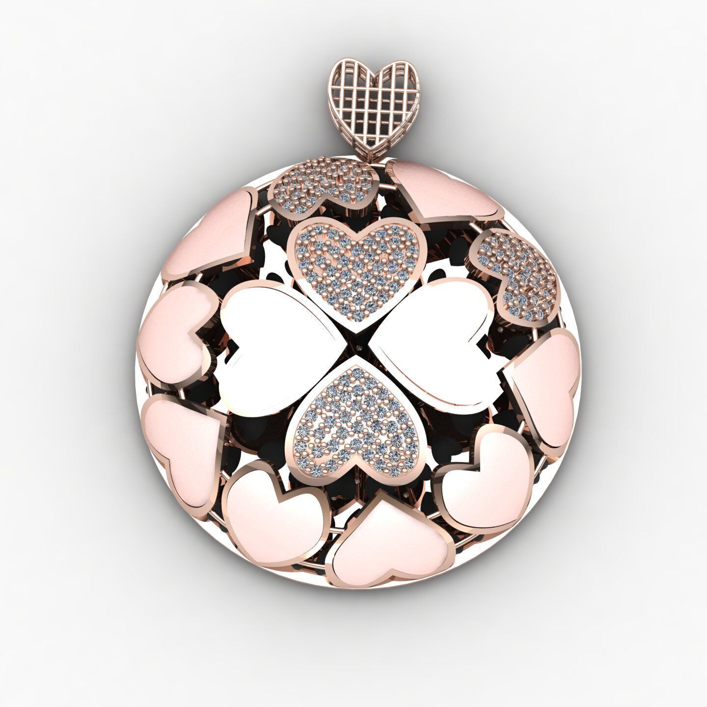 Heart pendant 01 3D print model_10