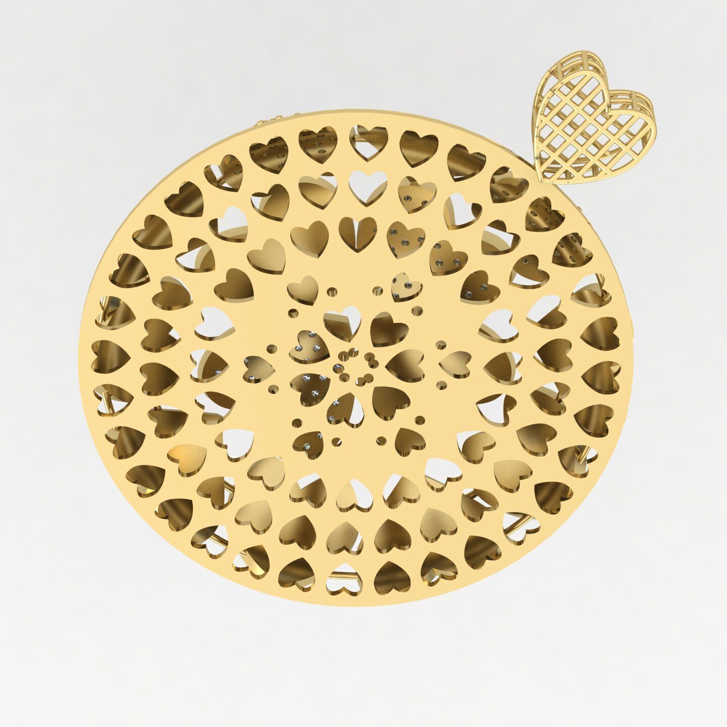 Heart pendant 01 3D print model_5