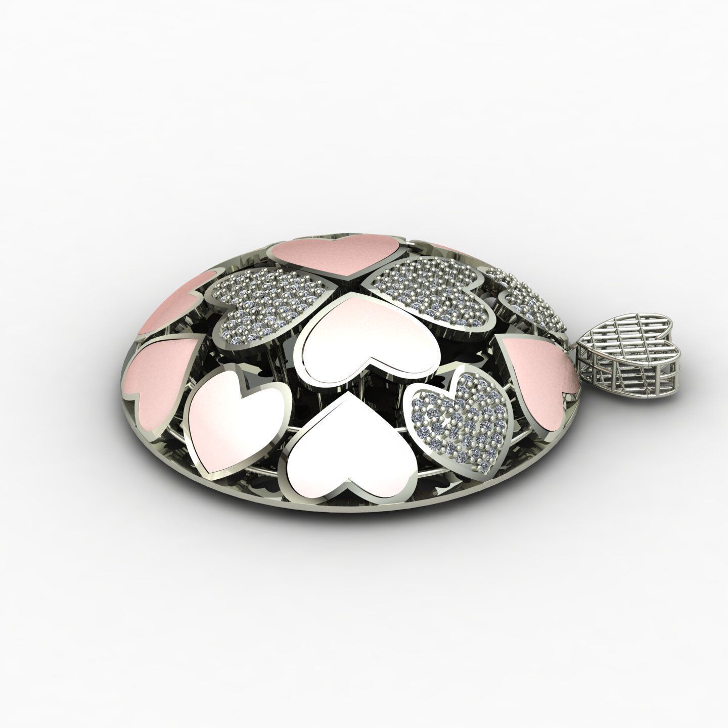 Heart pendant 01 3D print model_9