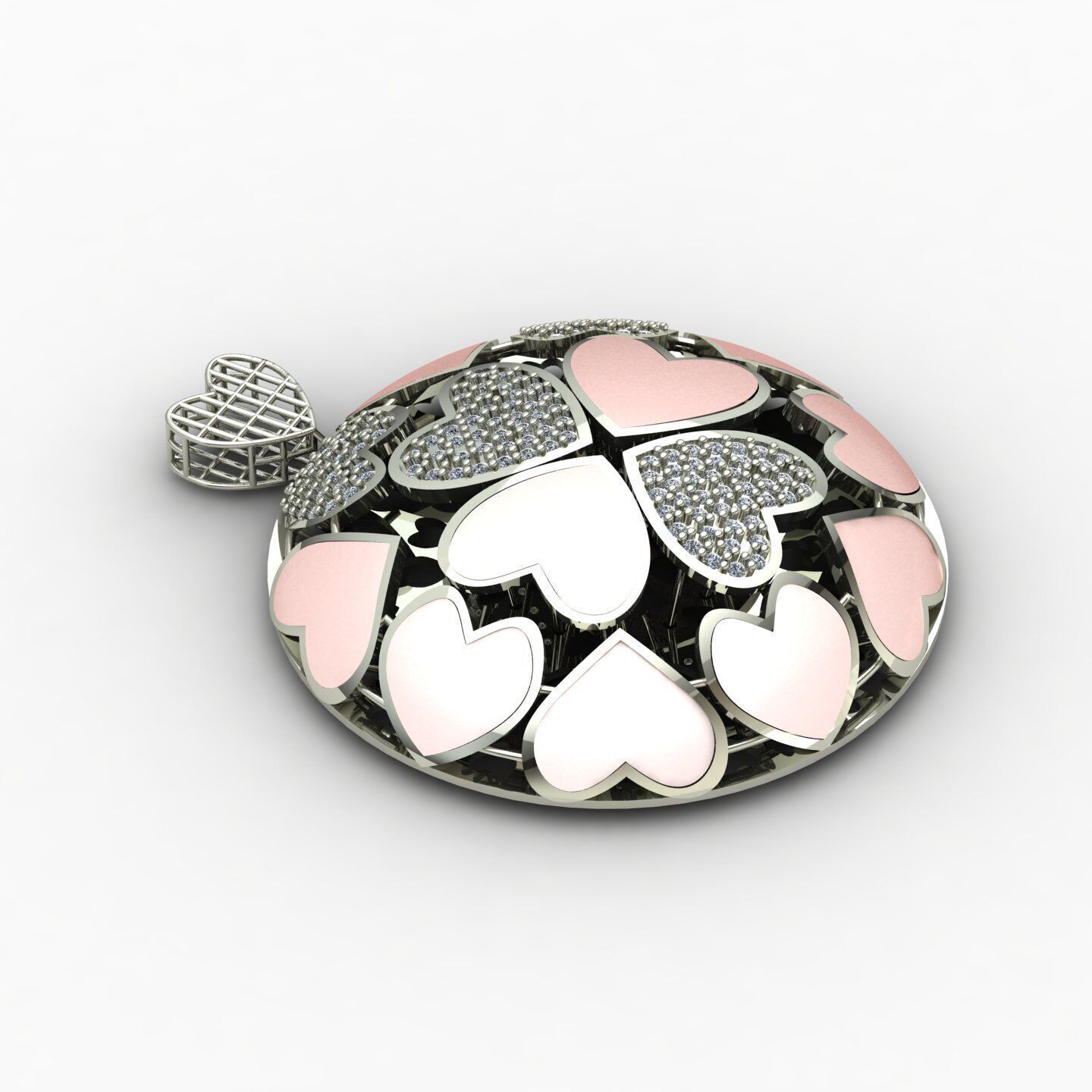 Heart pendant 01 3D print model_7