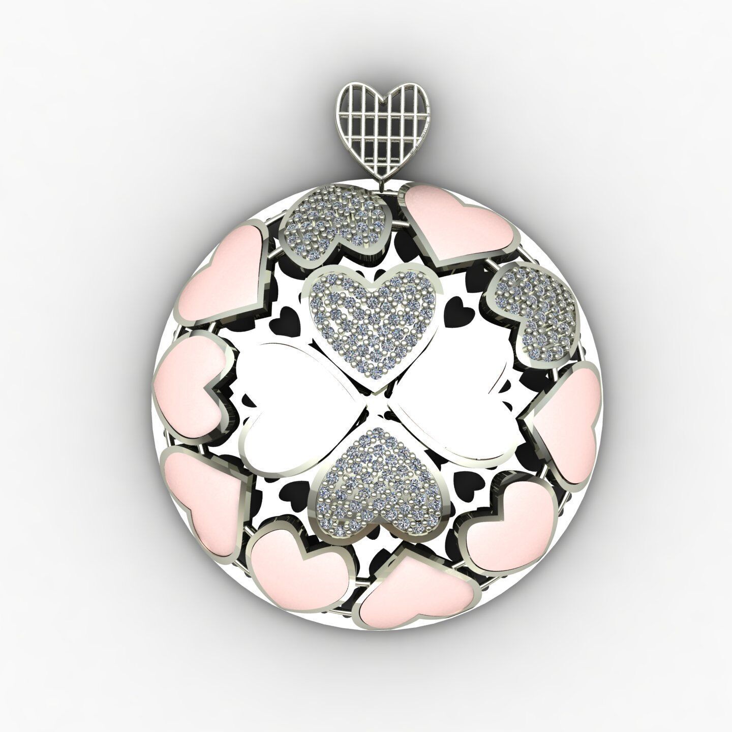 Heart pendant 01 3D print model_6