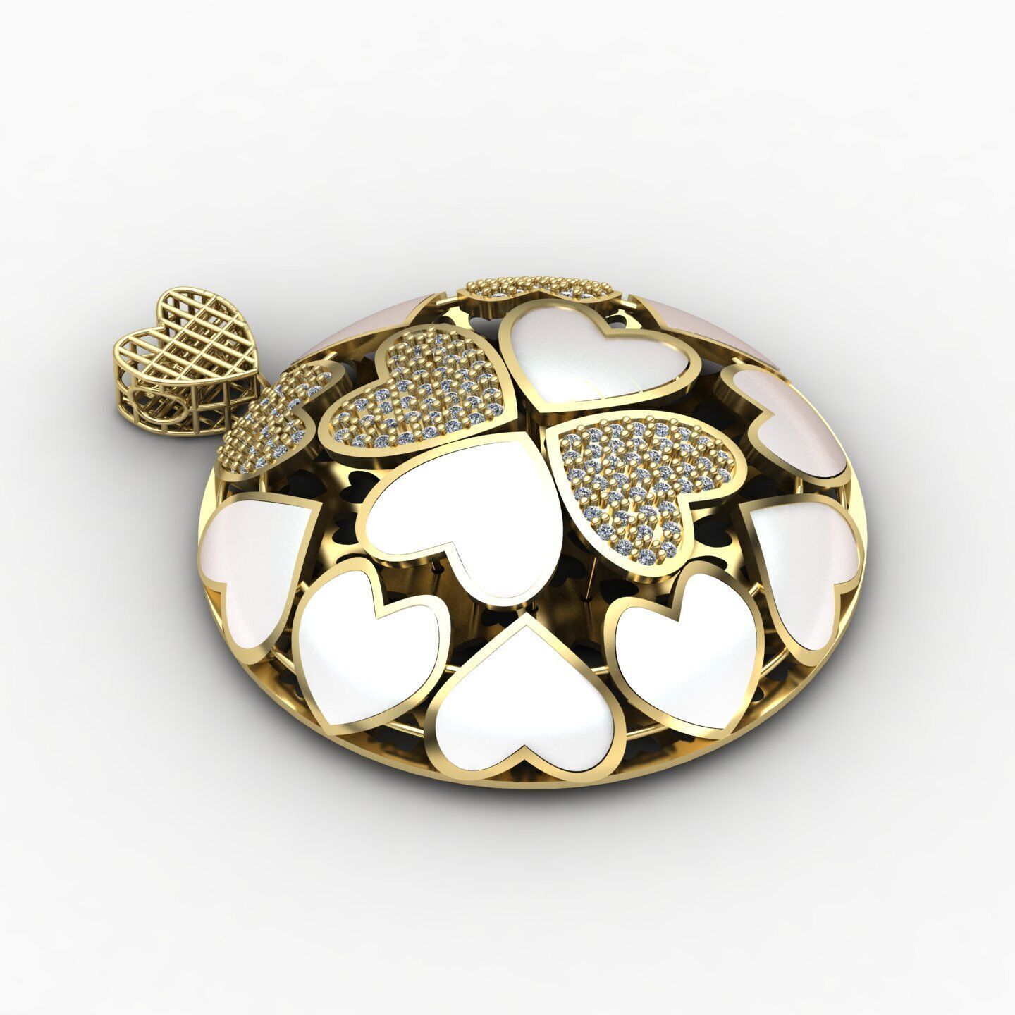 Heart pendant 01 3D print model_1