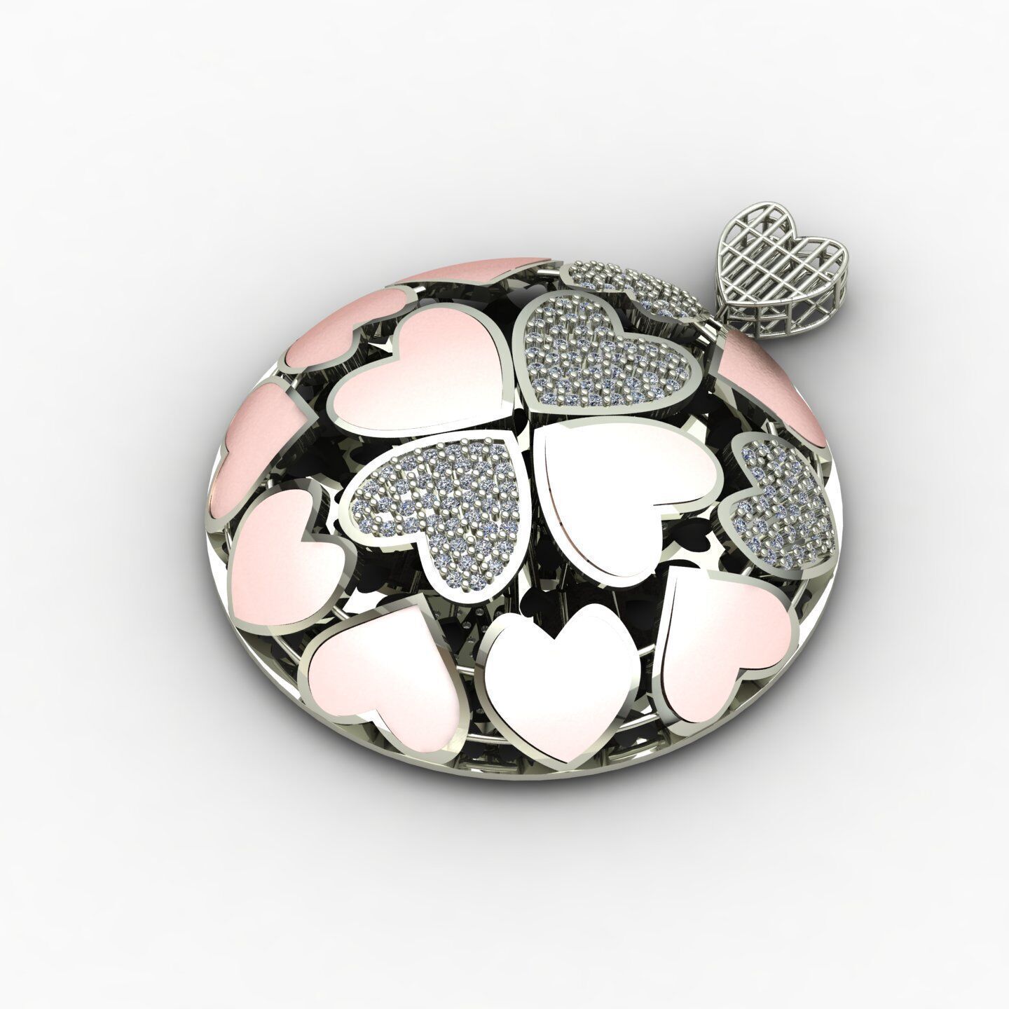 Heart pendant 01 3D print model_8