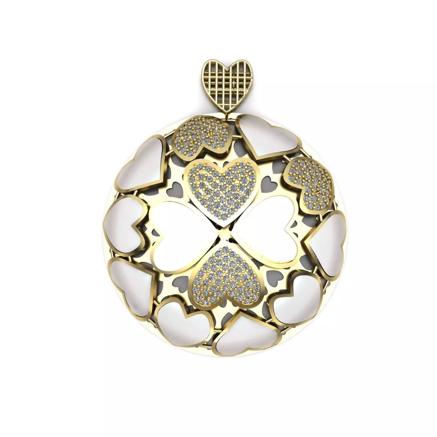 Heart pendant 01 3D print model_0