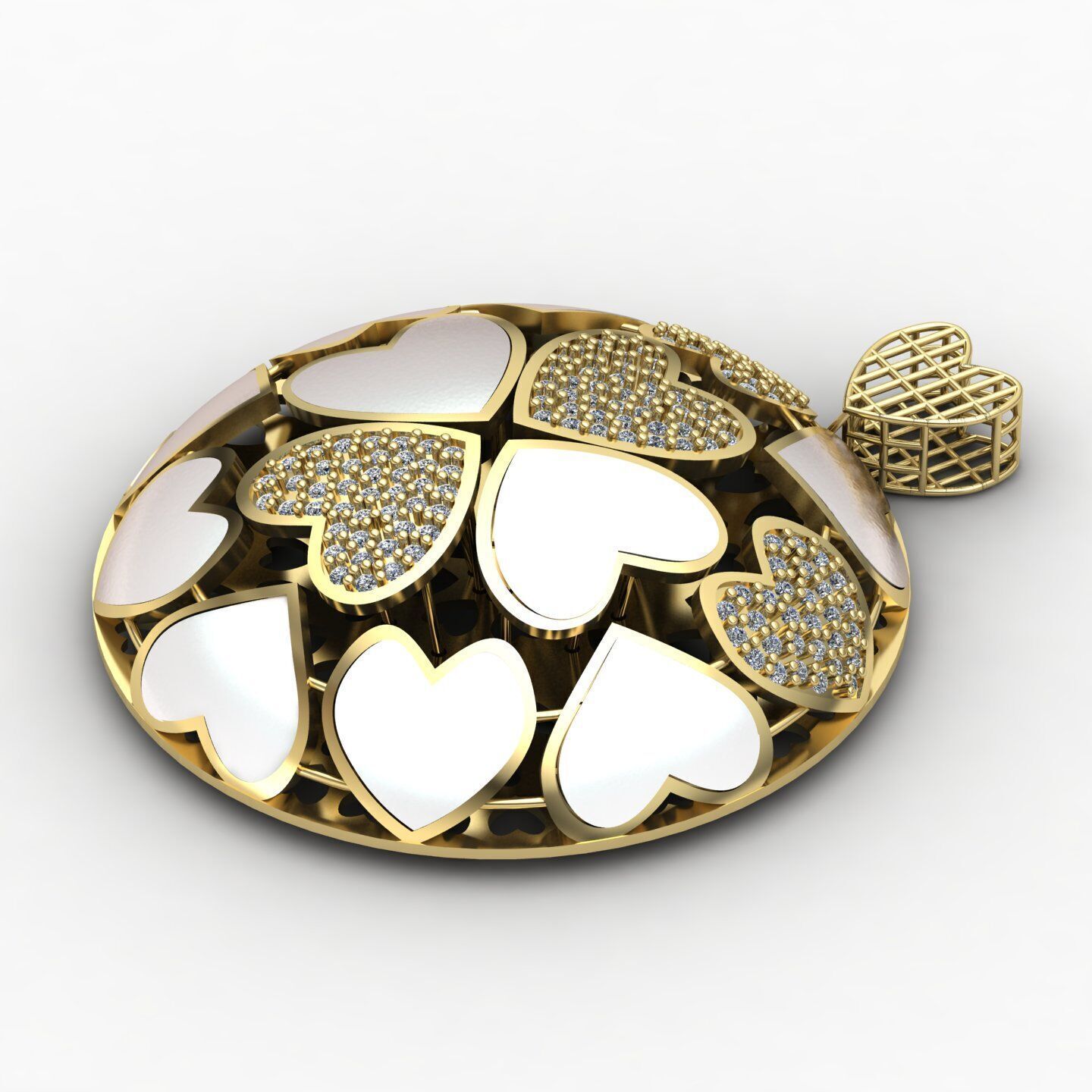 Heart pendant 01 3D print model_2