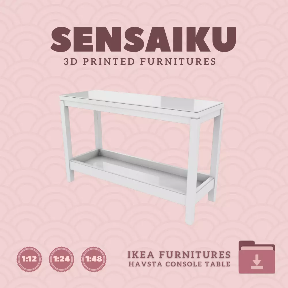 HAVSTA Console Table for Miniature Dollhouse IKEA 3D Print 3D print model_0