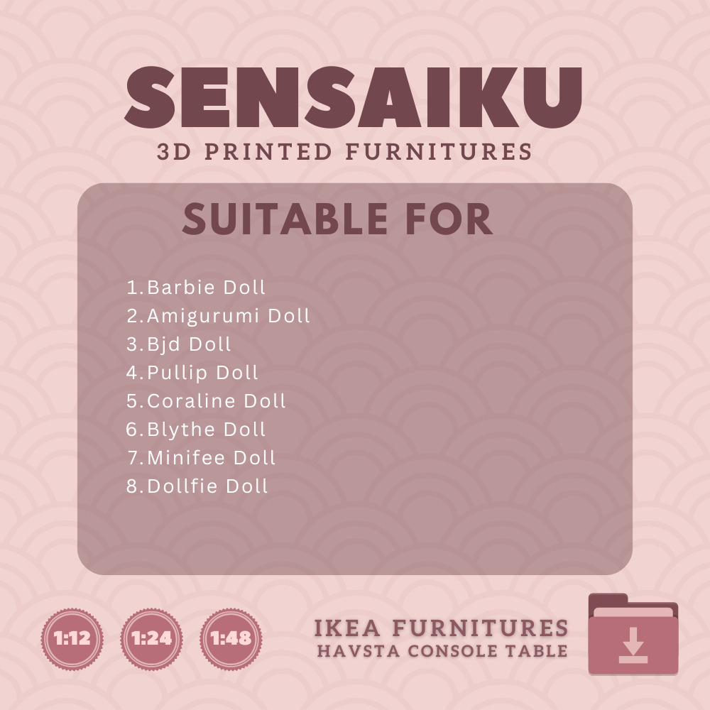 HAVSTA Console Table for Miniature Dollhouse IKEA 3D Print 3D print model_4