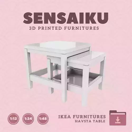 HAVSTA Nesting Table for Miniature Dollhouse IKEA 3D Print 3D print model