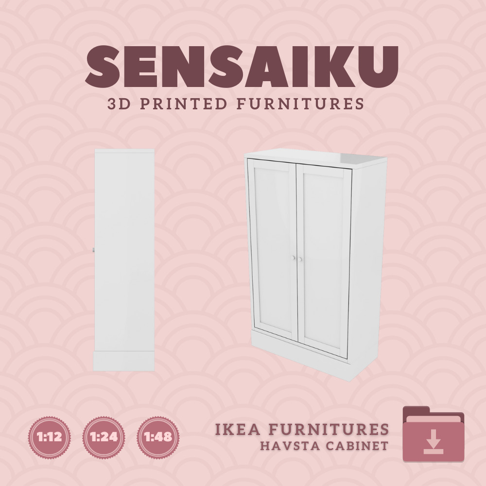 HAVSTA Cabinet for Miniature Dollhouse IKEA 3D Print 3D print model_1