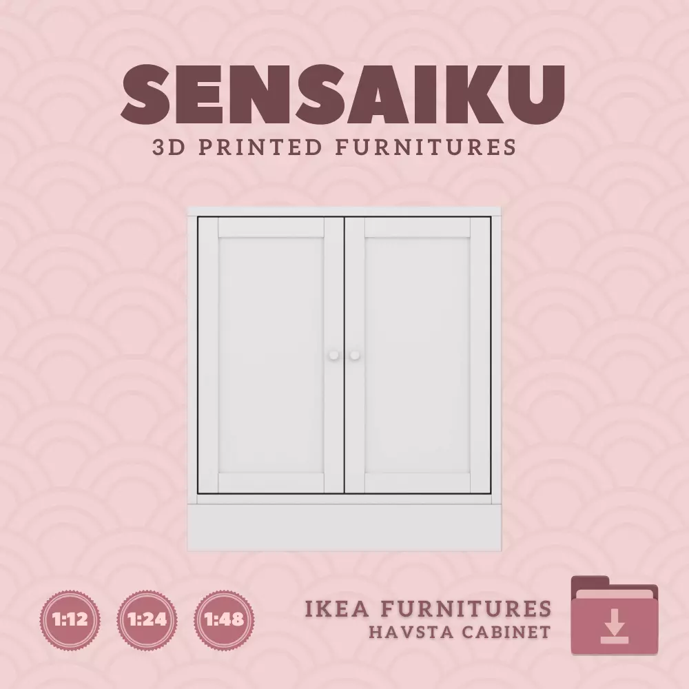 HAVSTA Cabinet 35in for Miniature Dollhouse IKEA 3D Print 3D print model_0