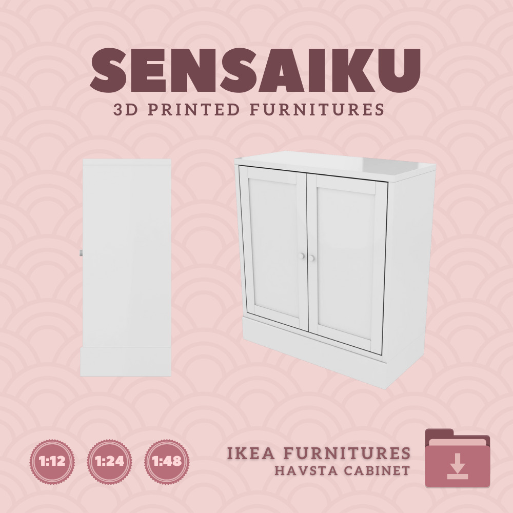 HAVSTA Cabinet 35in for Miniature Dollhouse IKEA 3D Print 3D print model_7