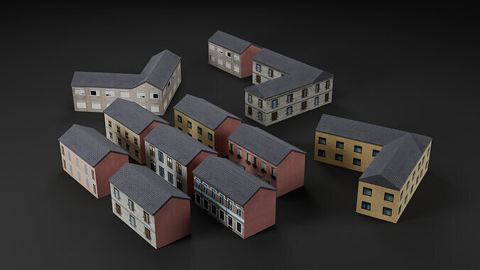 City Pack Low-poly 3D model 2