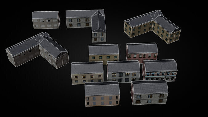 City Pack Low-poly 3D model 3