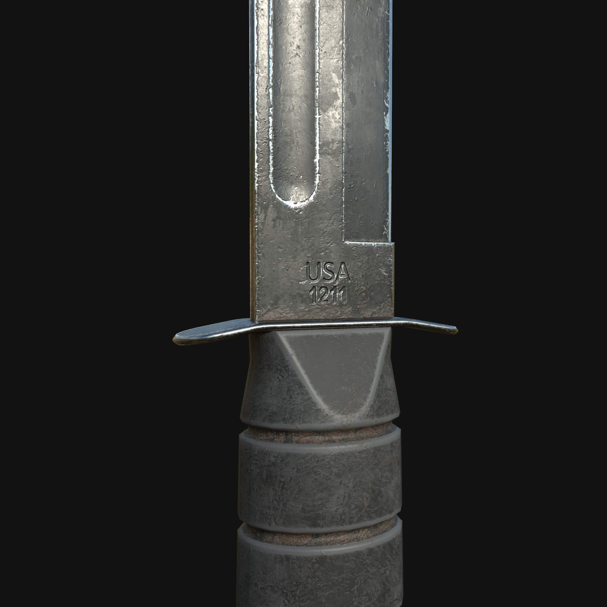  Combat Knife Game Asset 3D Model 3D model_2