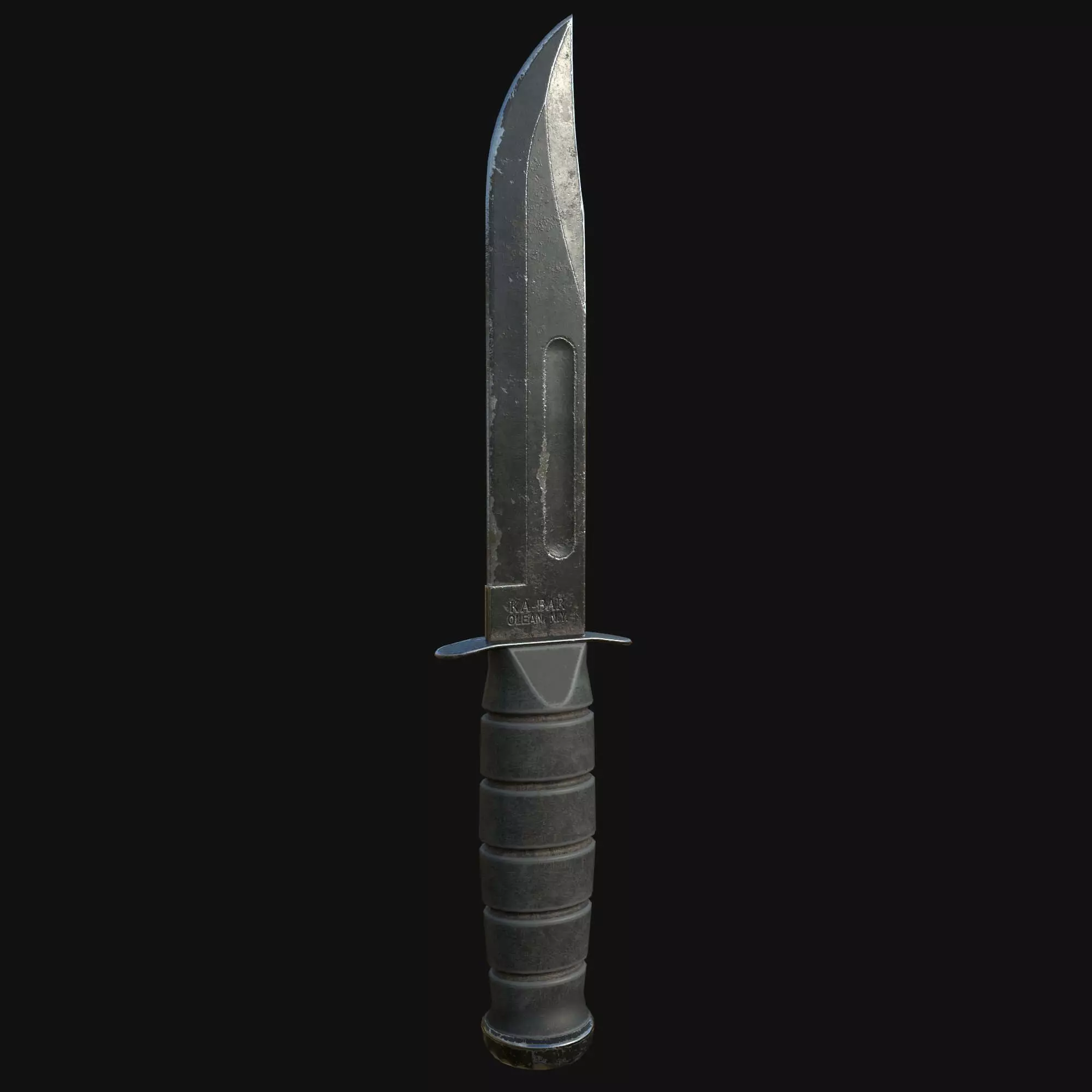  Combat Knife Game Asset 3D Model 3D model_0