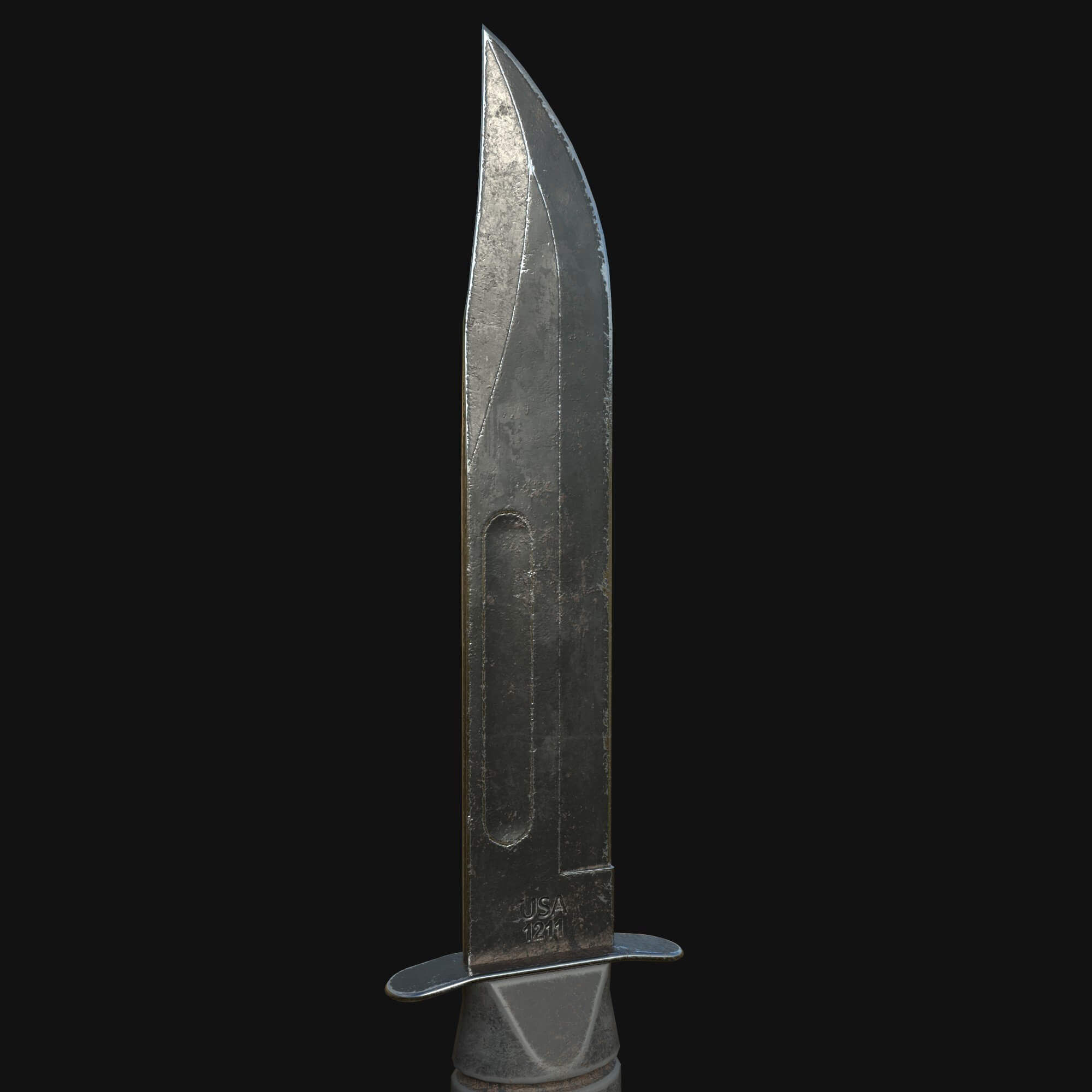  Combat Knife Game Asset 3D Model 3D model_3