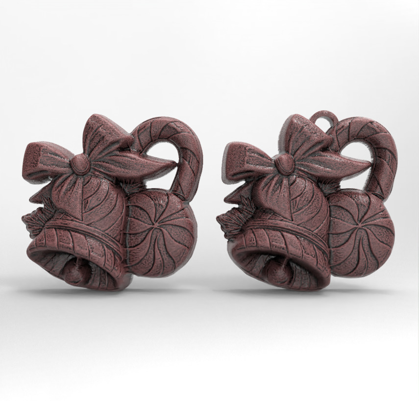 christmas bell and candy treedecor  3D print model_1