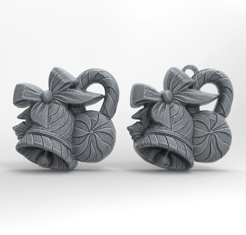 christmas bell and candy treedecor  3D print model_2