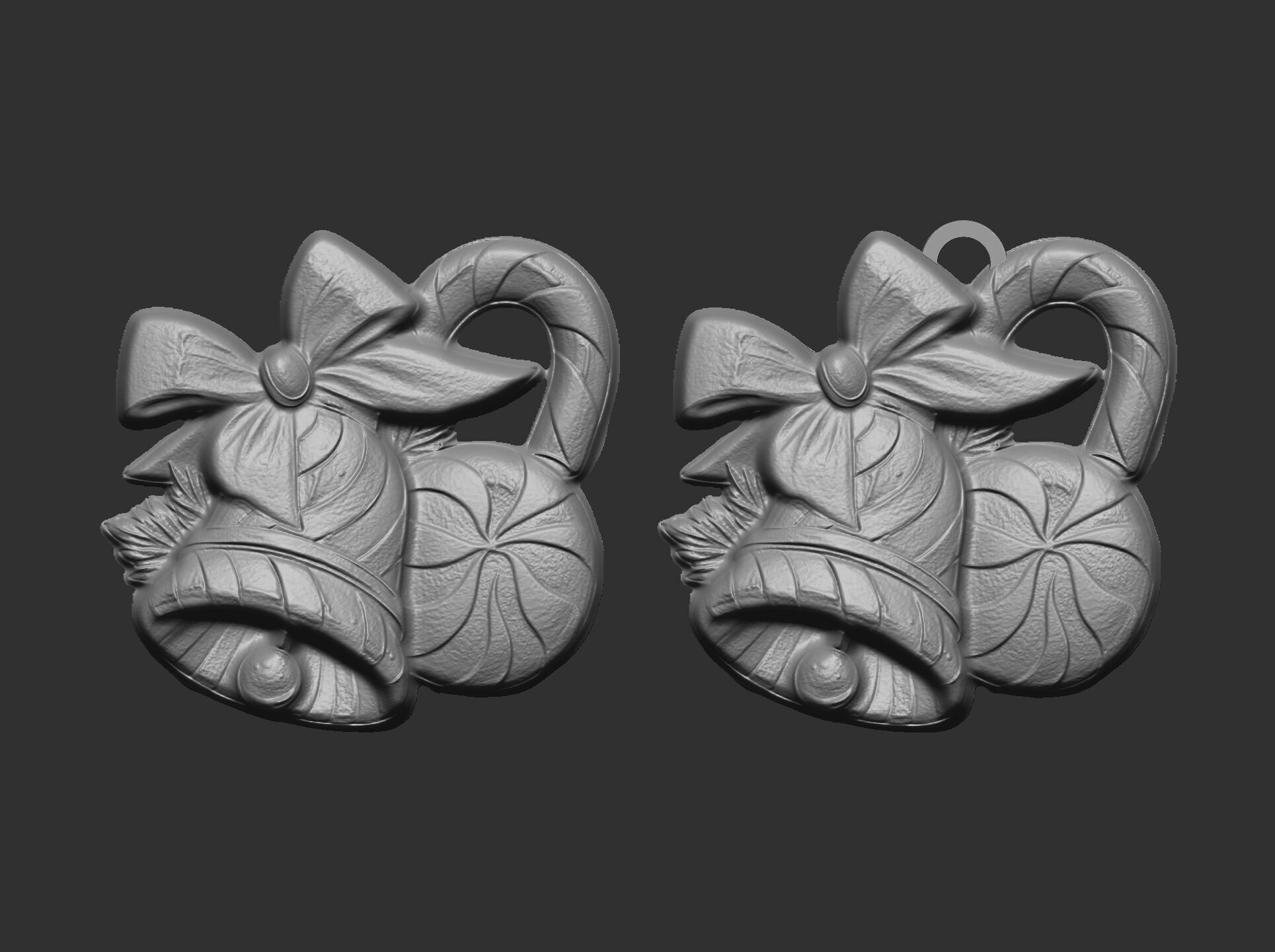 christmas bell and candy treedecor  3D print model_3