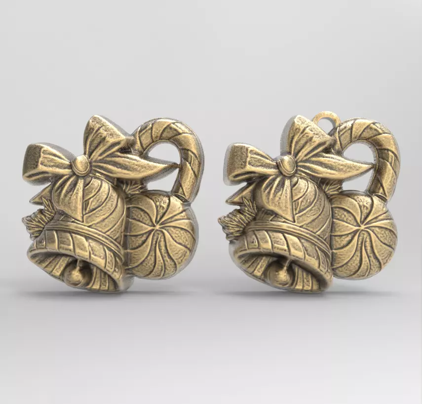 christmas bell and candy treedecor  3D print model_0