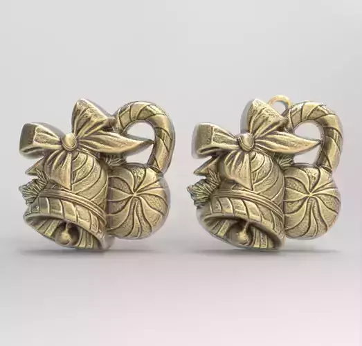 christmas bell and candy treedecor  3D print model