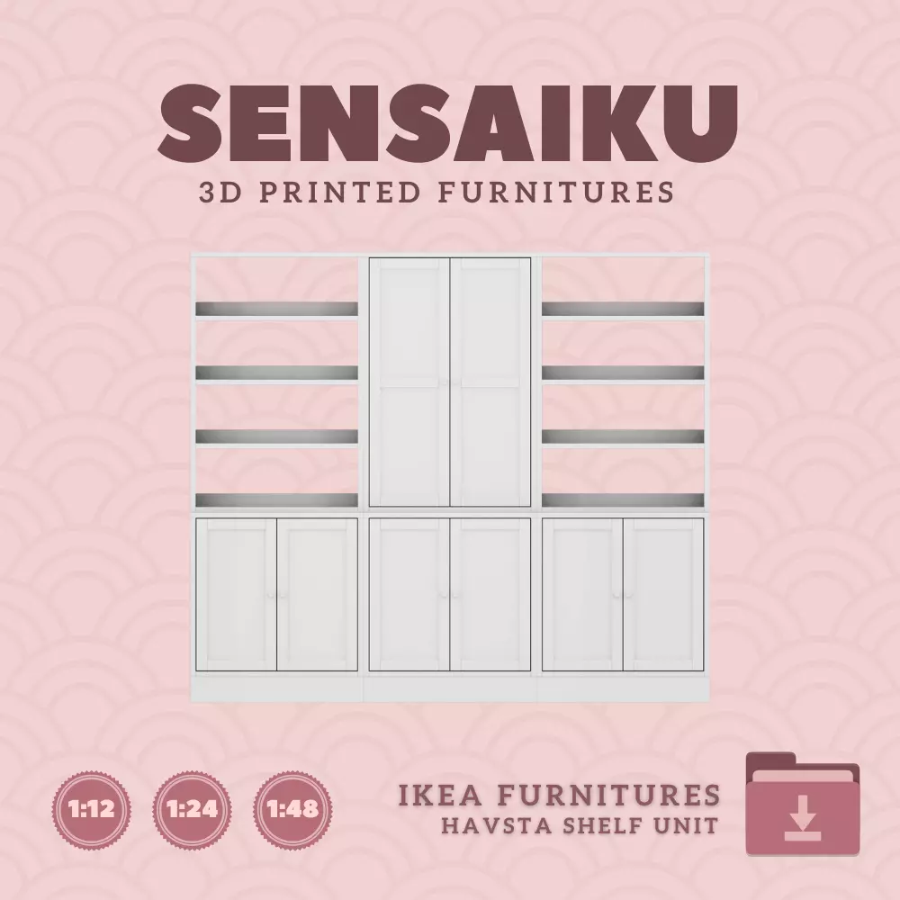  HAVSTA Cabinet with Shelf Unit Dollhouse IKEA 3D Print 3D print model_0