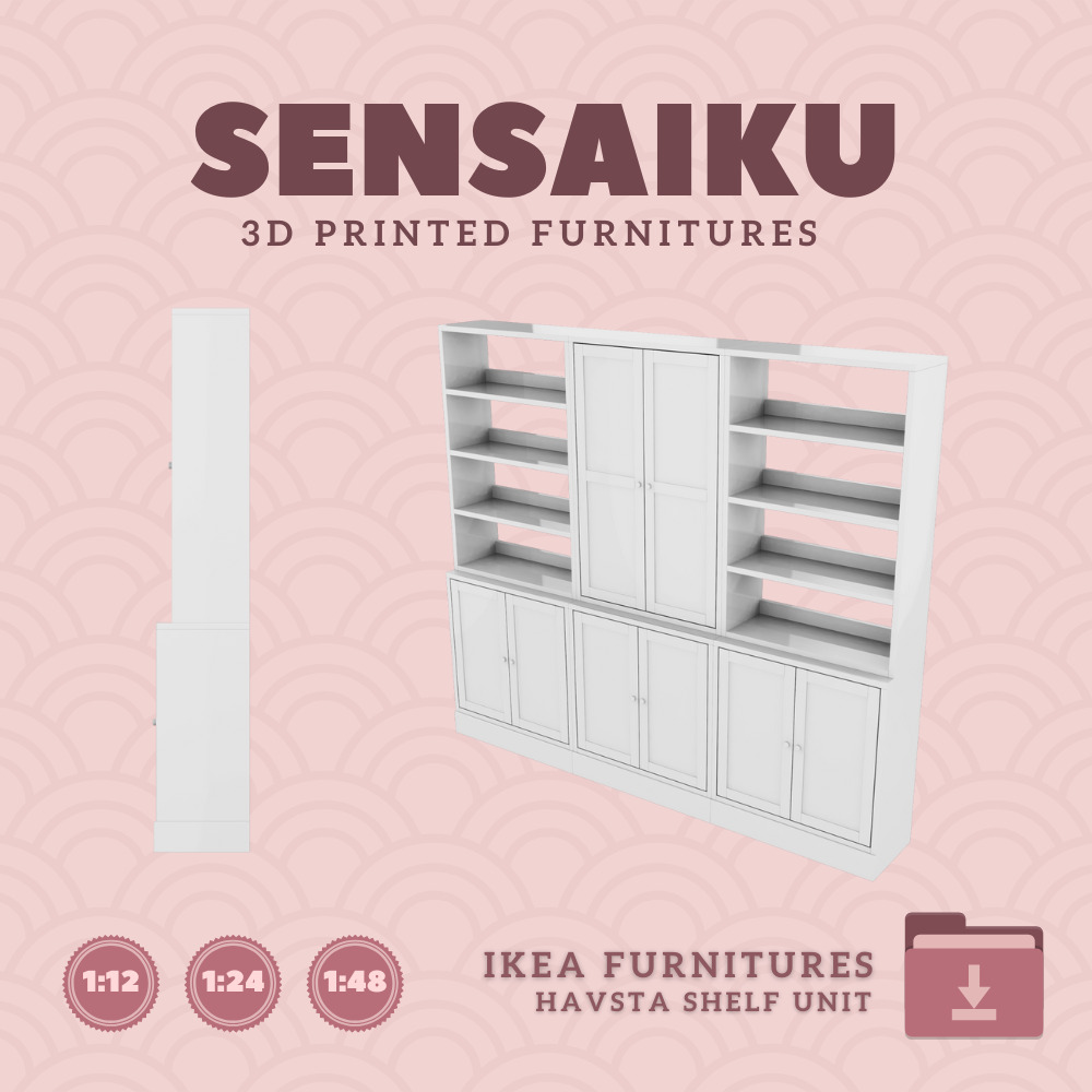  HAVSTA Cabinet with Shelf Unit Dollhouse IKEA 3D Print 3D print model_1
