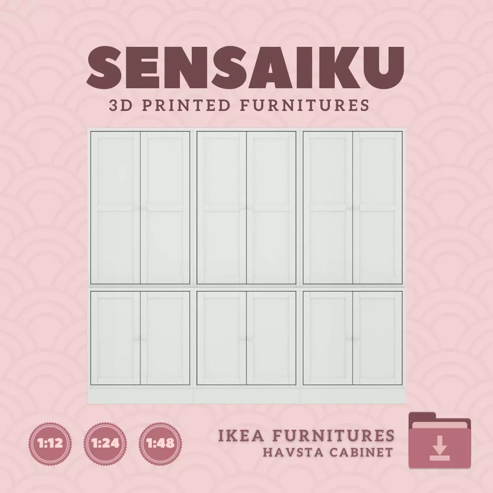 HAVSTA Cabinet V3 for Miniature Dollhouse IKEA 3D Print 3D print model_0