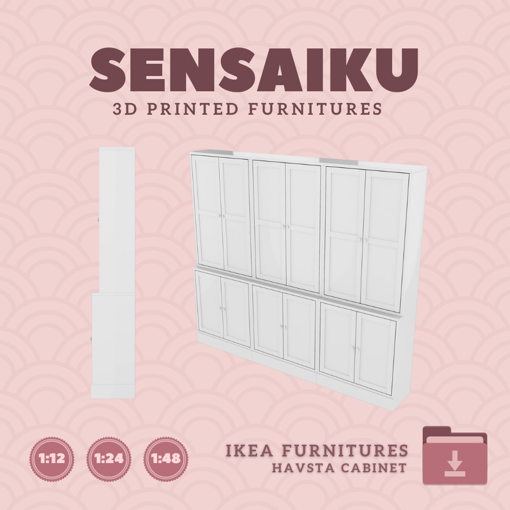 HAVSTA Cabinet V3 for Miniature Dollhouse IKEA 3D Print 3D print model_1