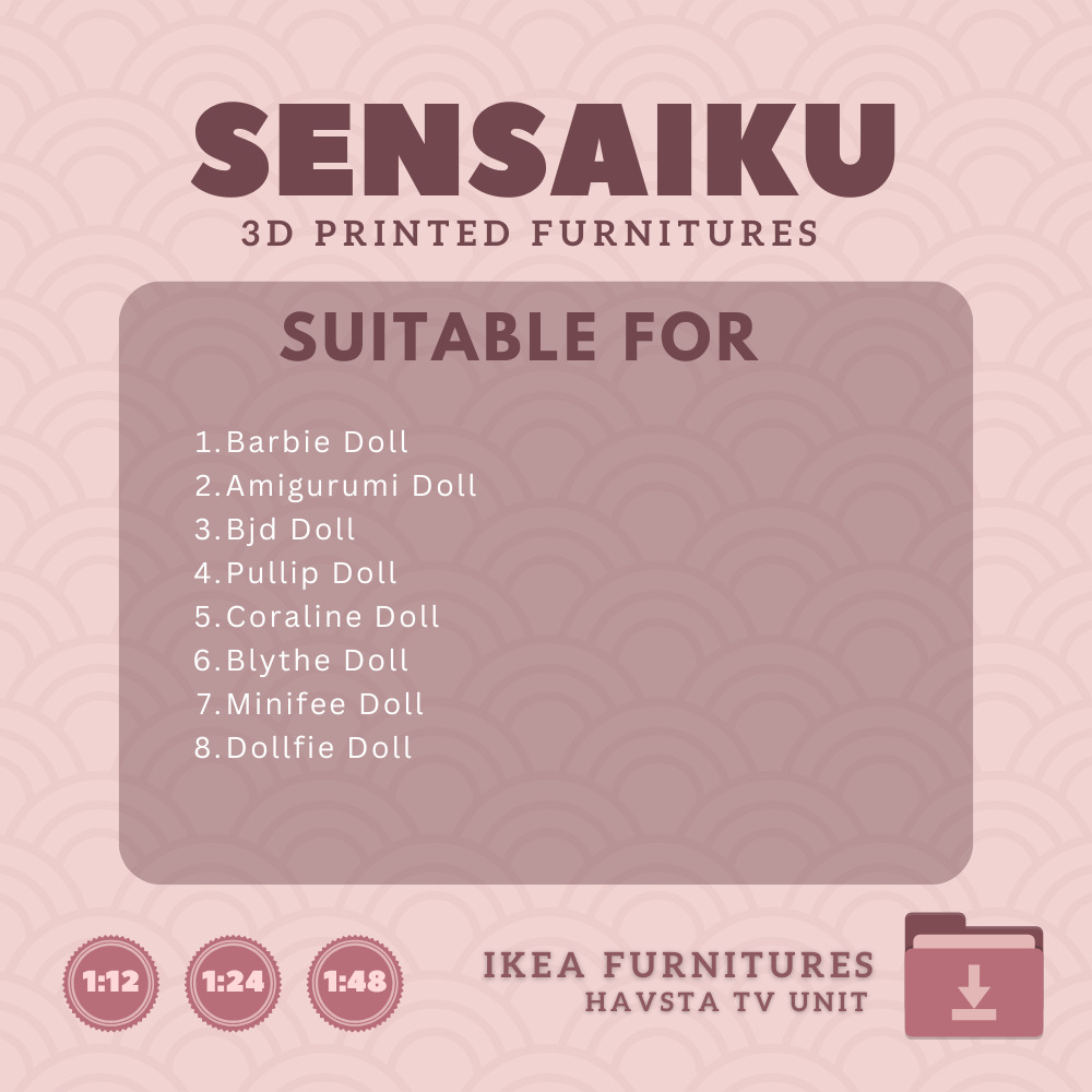 HAVSTA TV Unit with Base for Miniature Dollhouse IKEA 3D Print 3D print model_4