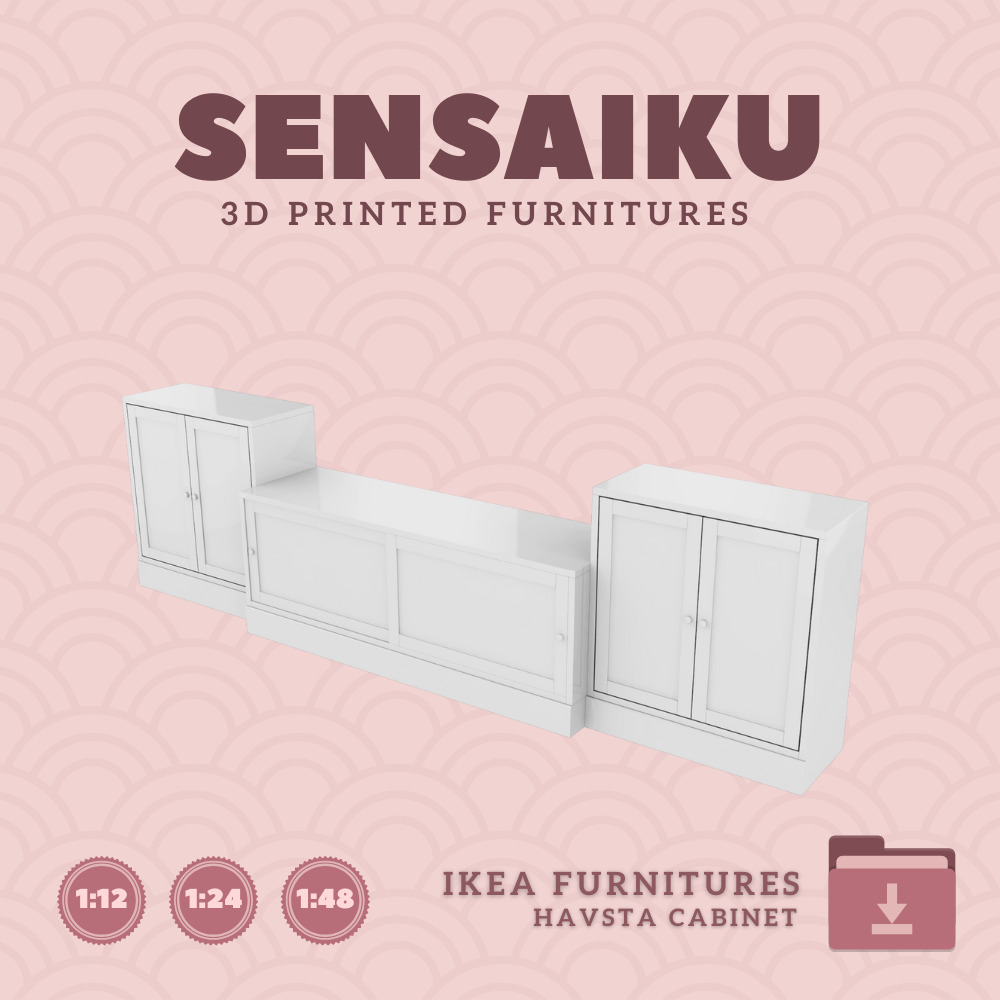 HAVSTA TV Storage V2 for Mini Dollhouse IKEA 3D Print 3D print model_1