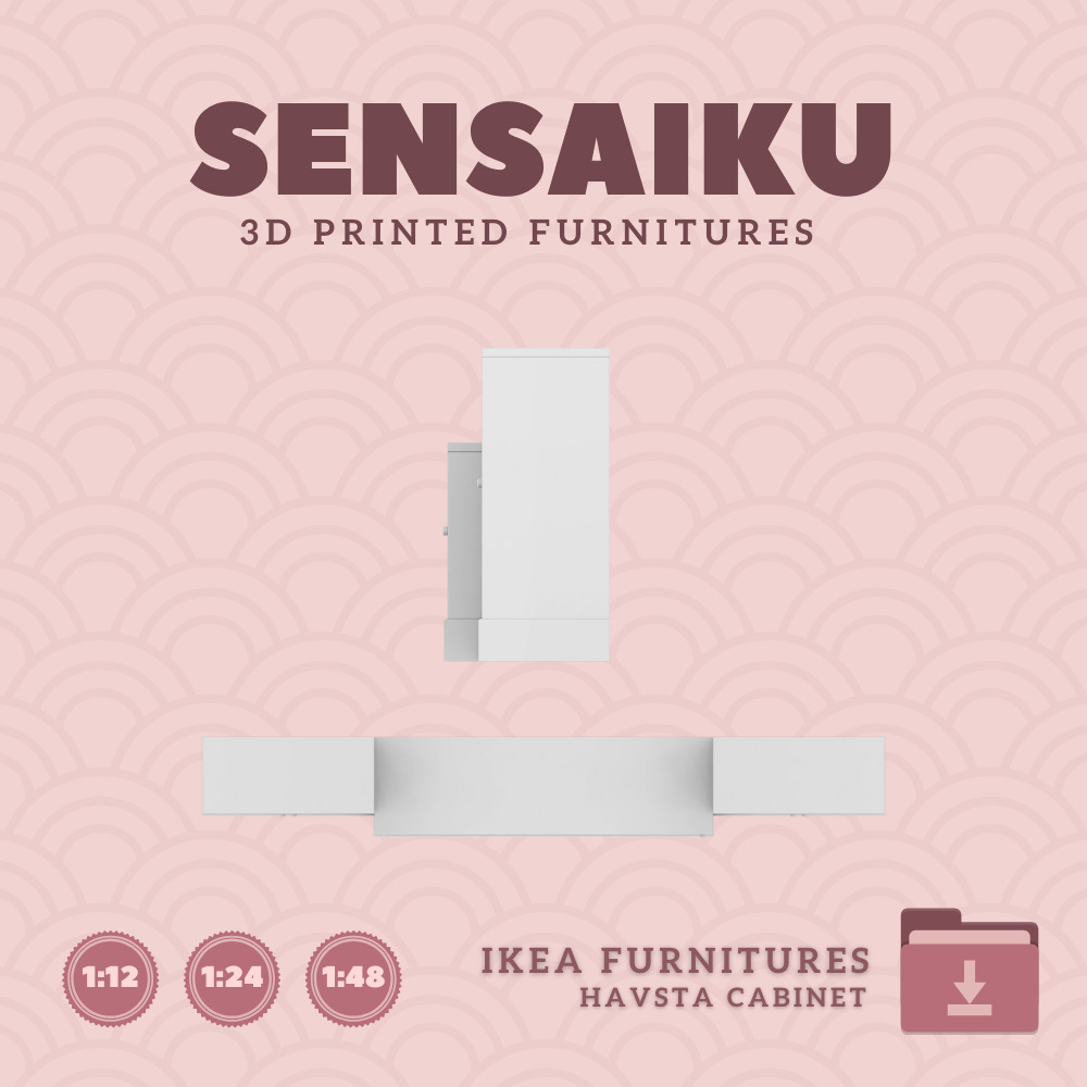 HAVSTA TV Storage V2 for Mini Dollhouse IKEA 3D Print 3D print model_2