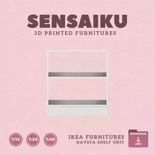 HAVSTA Shelving Unit V2 for Miniature Dollhouse IKEA 3D Print 3D print model