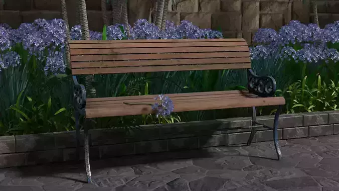 Nr-06 Bench Wood and Steel 3D model